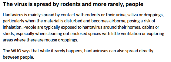 Explanation of hantavirus transmission by rodents and rarely people