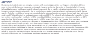 Abstract summarizing hantavirus epidemiology and pathophysiology