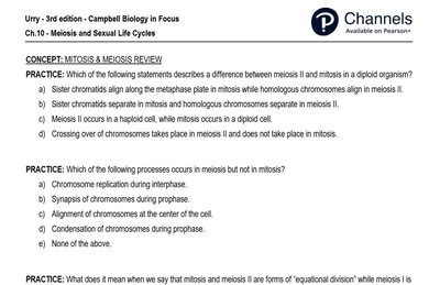 Crossing over during meiosis