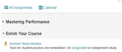Dynamic Study Modules interface screenshot