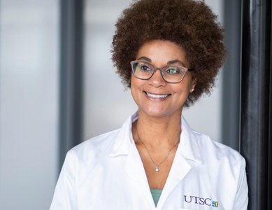 Researcher in lab coat