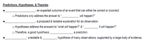 Worksheet on predictions, hypotheses, and theories