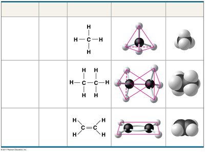 Methane, ethane, and ethene models