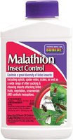 Malathion insecticide bottle, an example of an enzyme inhibitor used as a pesticide
