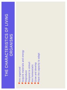 Characteristics of living organisms