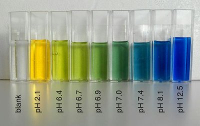 Color change of BTB at differing pHs
