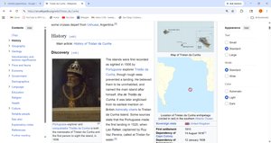 Map showing Tristan da Cunha location