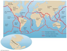 Map of Earth's tectonic plates and boundaries