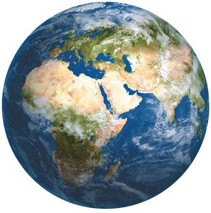 Earth showing latitudinal variation in sunlight intensity