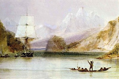 HMS Beagle in South American waters