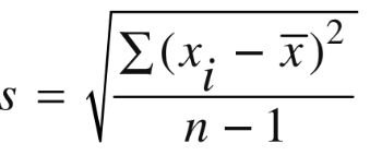Standard deviation formula