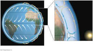 Global air circulation and precipitation patterns