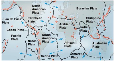 Map of Earth's tectonic plates