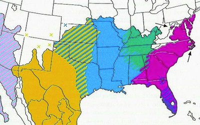 Kingsnake subspecies distribution map
