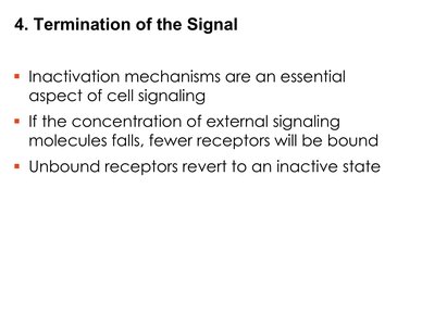 Termination of the signal