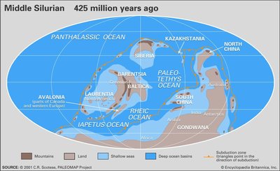 Silurian world map