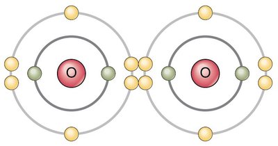 Covalent bond in carbon dioxide molecule