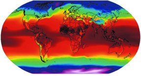 Global map of average annual temperature