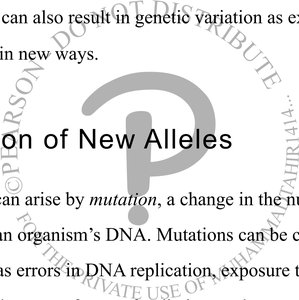 Text excerpt on formation of new alleles by mutation