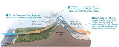 How Large Bodies of Water and Mountains Affect Climate