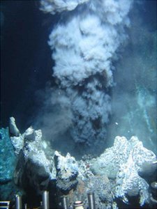 Photograph of a deep-sea hydrothermal vent (black smoker)