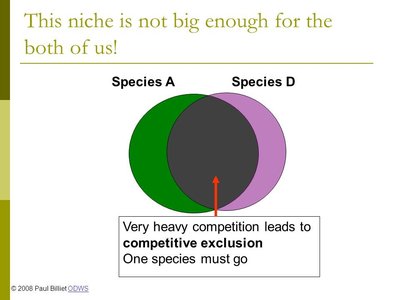 Venn diagram showing competitive exclusion