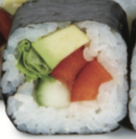 Sushi with nori (seaweed) wrap, showing use of multicellular protists as food.