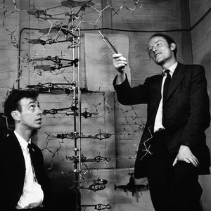 Watson and Crick with DNA model