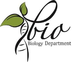 Biology Department logo with DNA and leaf