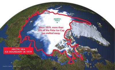 Observed sea ice in September 1979 and 2003