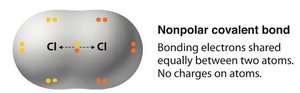 Nonpolar covalent bond in Cl2