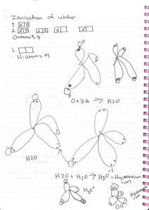 Ionization of water and hydrogen bonding