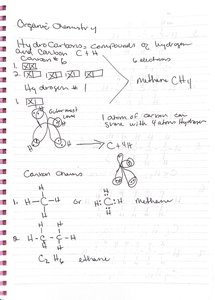 Hydrocarbon chains and methane structure