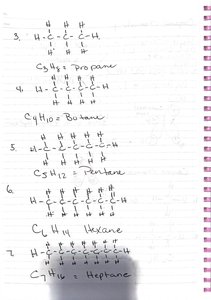 Structural formulas of alkanes