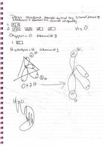 Polar covalent bonds in water