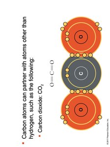 Carbon dioxide molecule showing bonding and electron arrangement