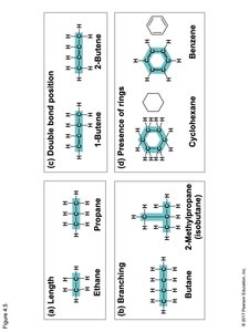 Examples of carbon skeleton variation: length, branching, double bond position, rings
