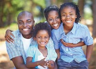 A family representing genetic inheritance and variation