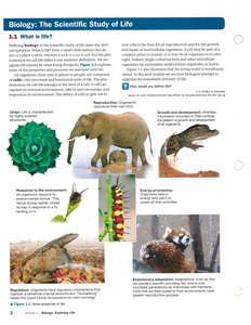 Examples of life properties in various organisms
