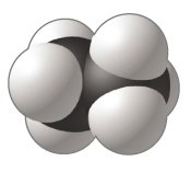 Space-filling model of ethane