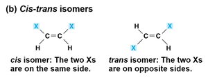 Cis-trans isomers: cis and trans forms