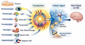 Sensory receptor types and signal transduction
