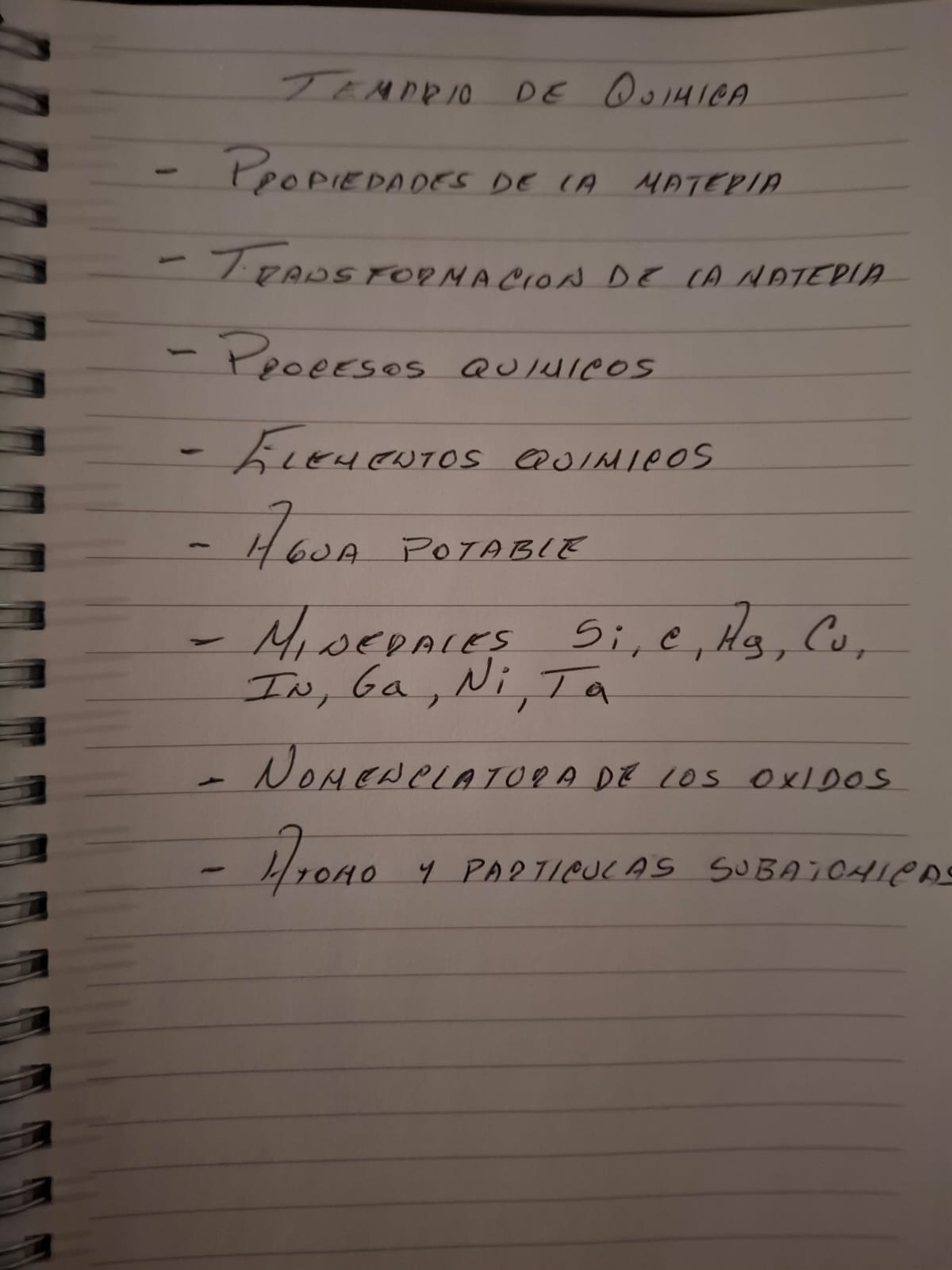 Índice de temas de química
