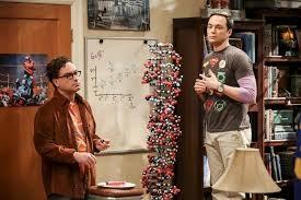 Scene with a large DNA model, referencing the cultural impact of DNA structure discovery