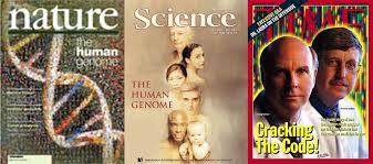 Magazine covers announcing the completion of the Human Genome Project