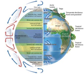 Variation in the Earth's temperature