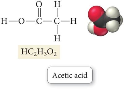 Acetic acid structure and model