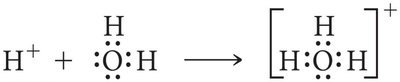 Hydronium ion formation