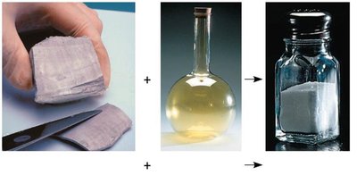 Sodium and chlorine combine to form sodium chloride (table salt)