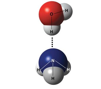 Hydrogen bond between water and ammonia molecules